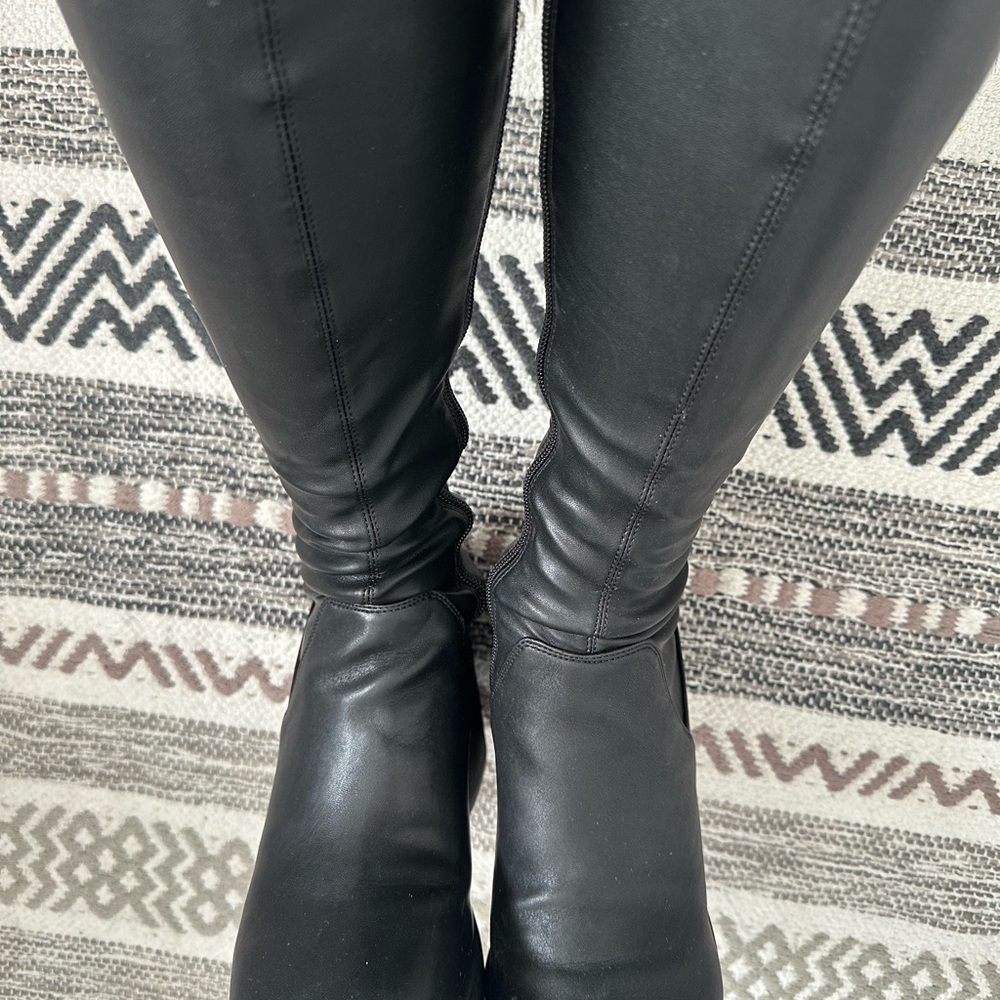 Steve Madden Black Over-the-Knee Leather Boots